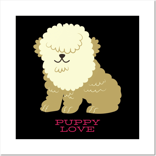 Valentine's Day Puppy Love Cute Gift for Dog Lovers Wall Art by nathalieaynie